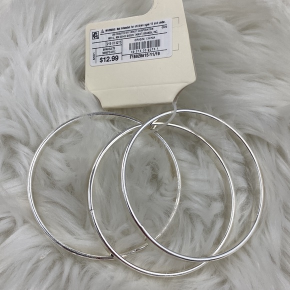 4/$20 A New Day Set of 3 Silver Tone Bangle Bracelets - Picture 4 of 4